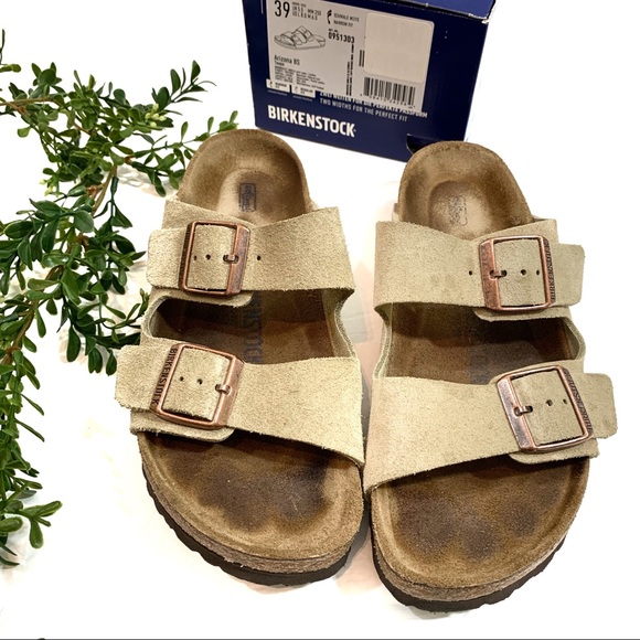 Birkenstock Shoes - Birkenstock Arizona Suede Taupe Sandals